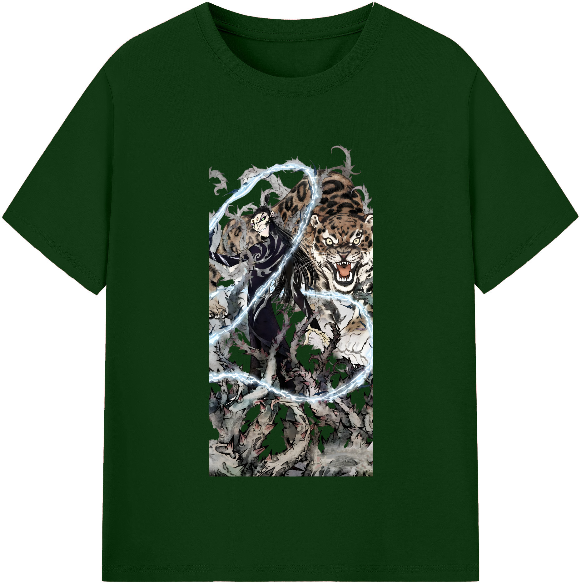 （画像用） Ne Zha 2 ナタ 魔童の大暴れ 綿100％半袖Tシャツ（フロントプリント）